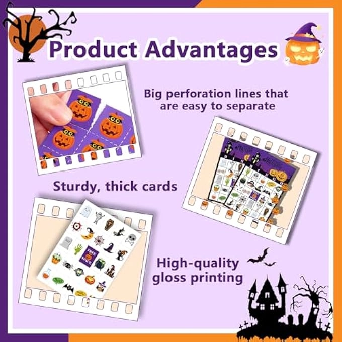 HALLOWEEN BINGO PLAYING CARDS - 24 PLAYER
