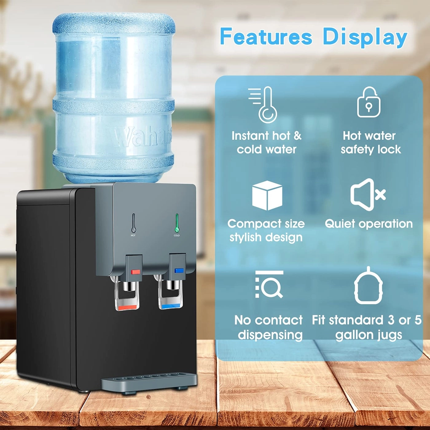 Countertop Water Cooler Dispenser - 3 or 5 Gallon