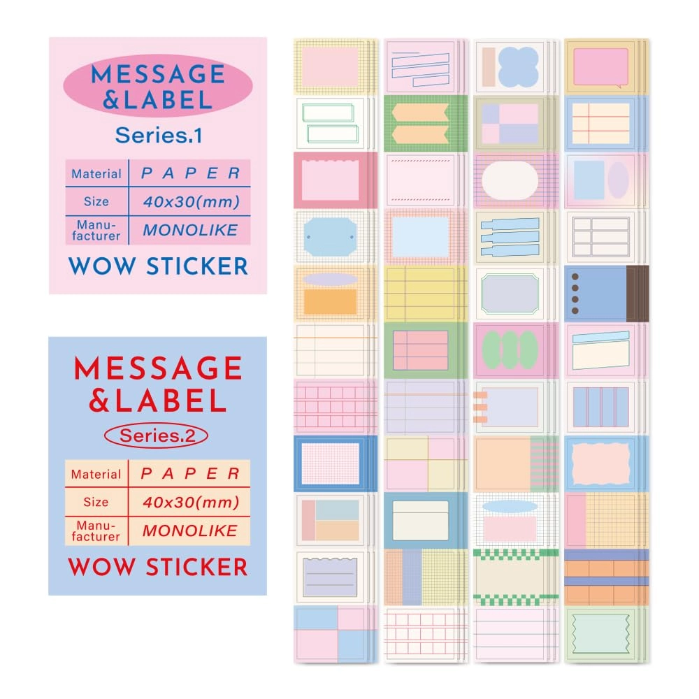 Monolike Inspirational Sticker Book Mini Size Square 66 pcs