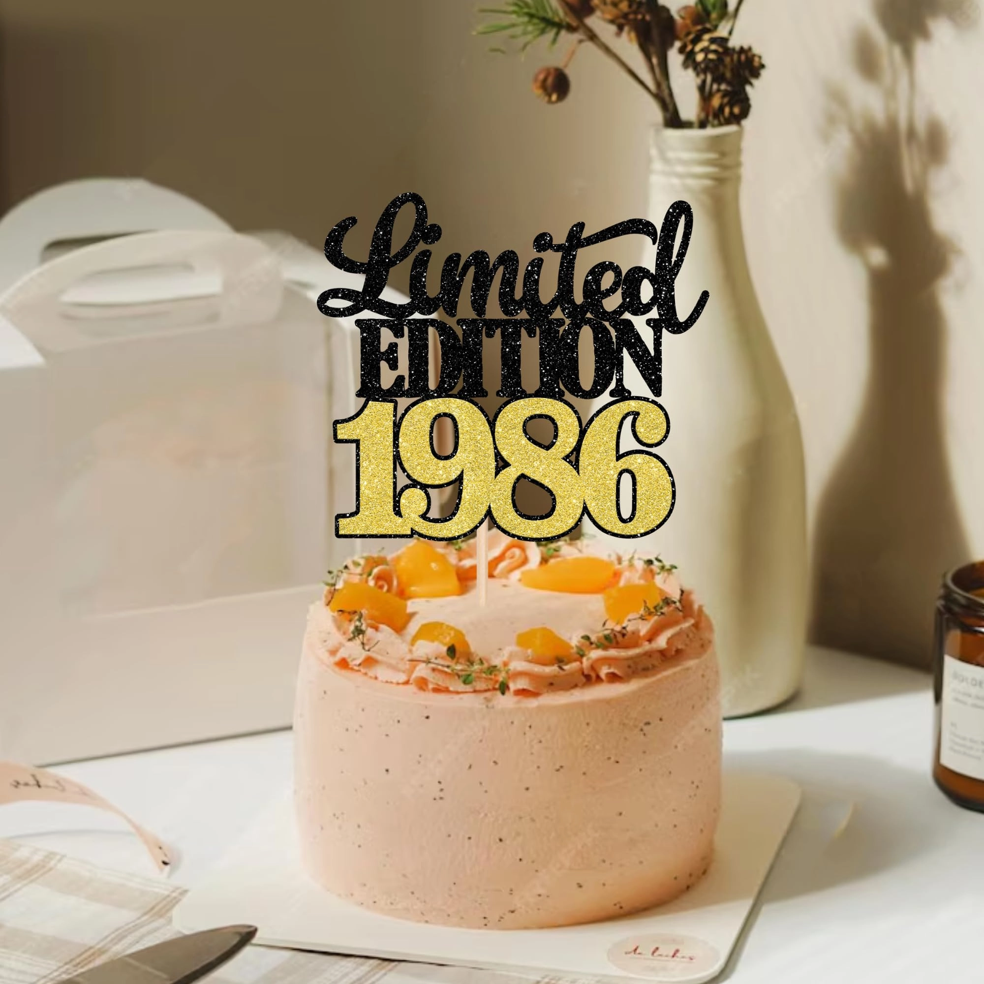 Limited Edition 1986 Cake Topper - 1.0 count Anniversary Birthday