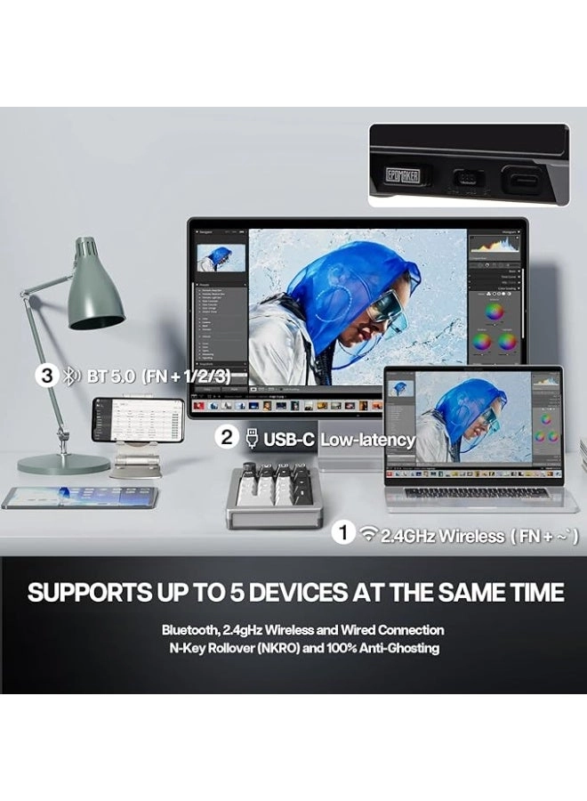EK21 - VIA Programmable Bluetooth 5.0/2.4GHz Wired 1000mAh