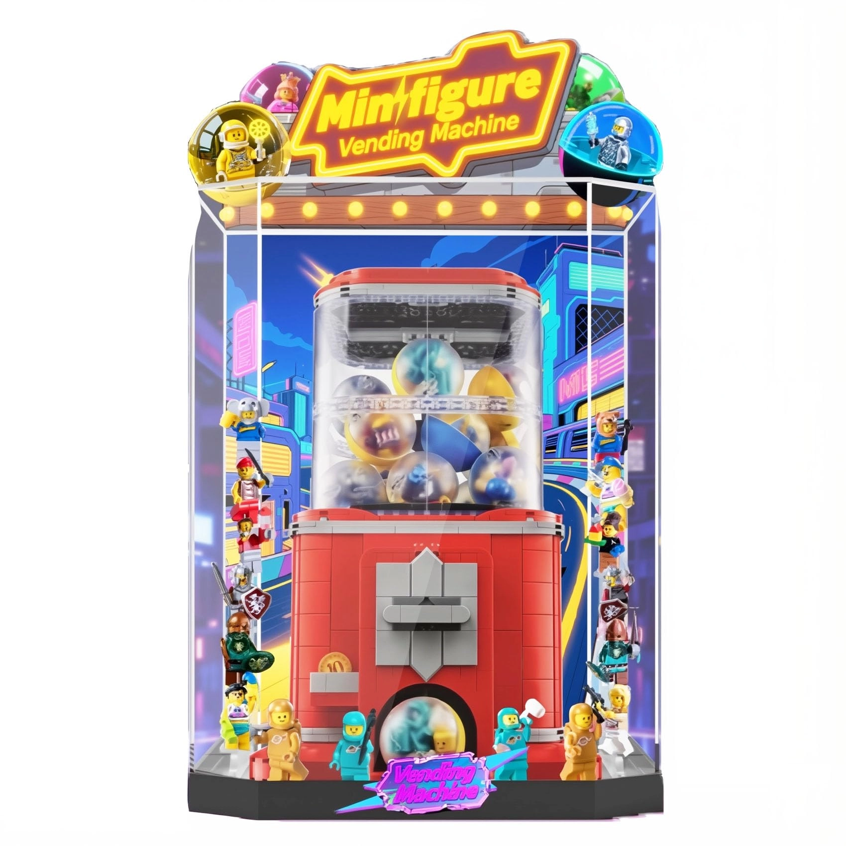 OOHNVJKI Acrylic Display Box for LEGO 21358 Gachapon Machine Kit - 3mm thickness