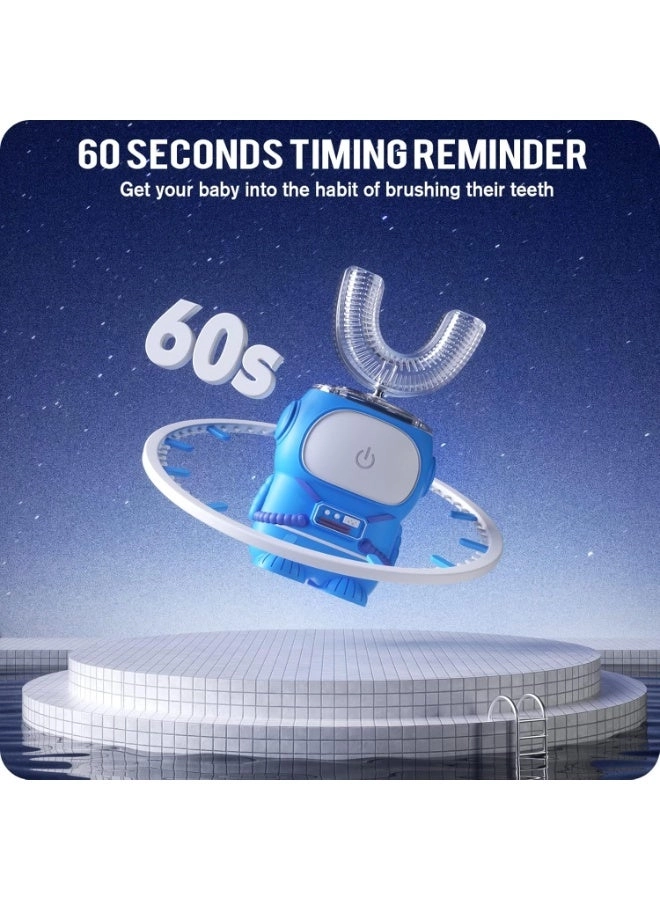 Ultrasonic Kid's U-Shaped Electric Toothbrush - IPX7 Waterproof Five Cleaning Modes 60S Smart Reminder