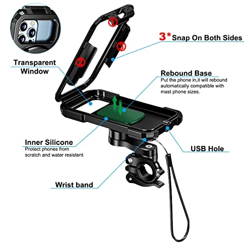 Handlebar Mobile Phone Holder - Waterproof 360° 4.7-6.1 inch