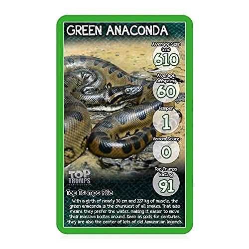 Top Trumps Snakes Card Numeracy, Literacy & Spacial Awareness - 6 - 8 years 30 pieces