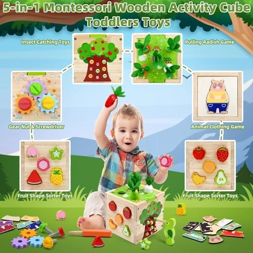 Wooden Activity Cube - 3 years and up