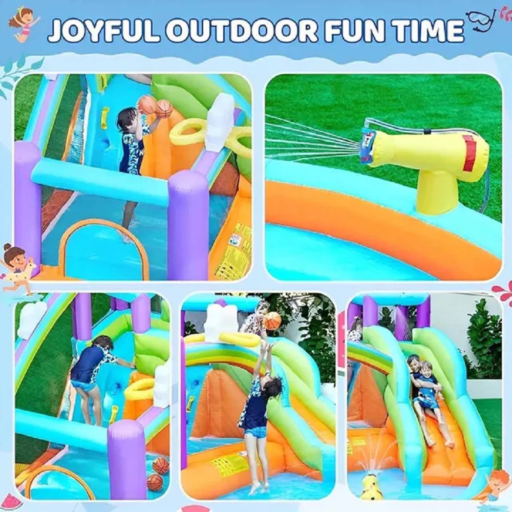 Water Fun Inflatable Playhouse - Slide Splash Pool