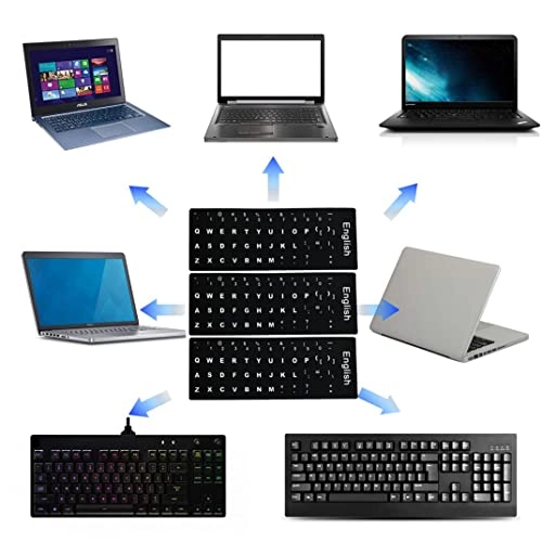 Keyboard Sticker - Black 3pcs Non-Transparent
