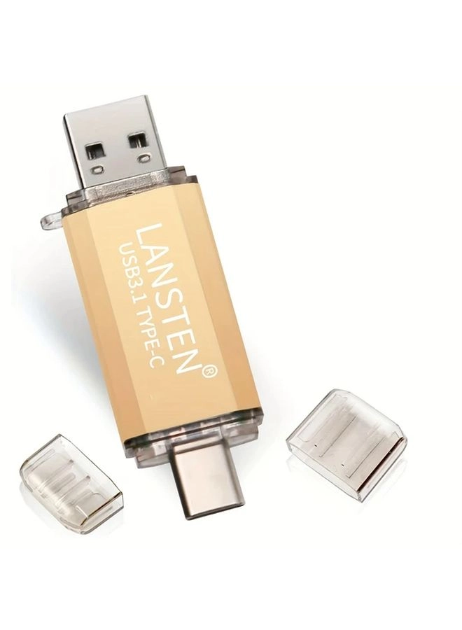 LANSTEN 2 In 1 OTG USB C Memory Stick Flash Drive - USB 3.1 Type C 64GB