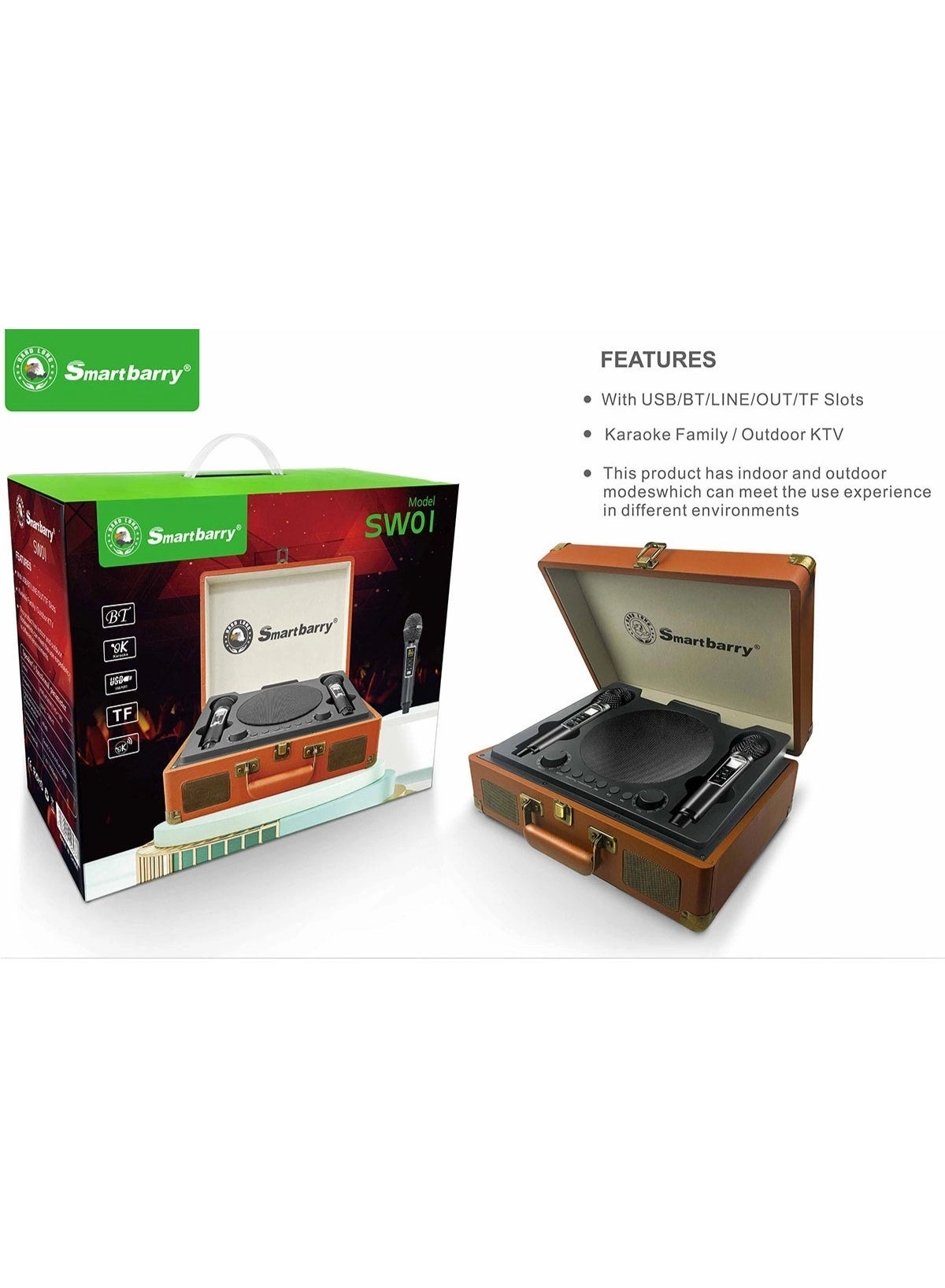 Karaoke Bluetooth Speaker - 2 Microphones