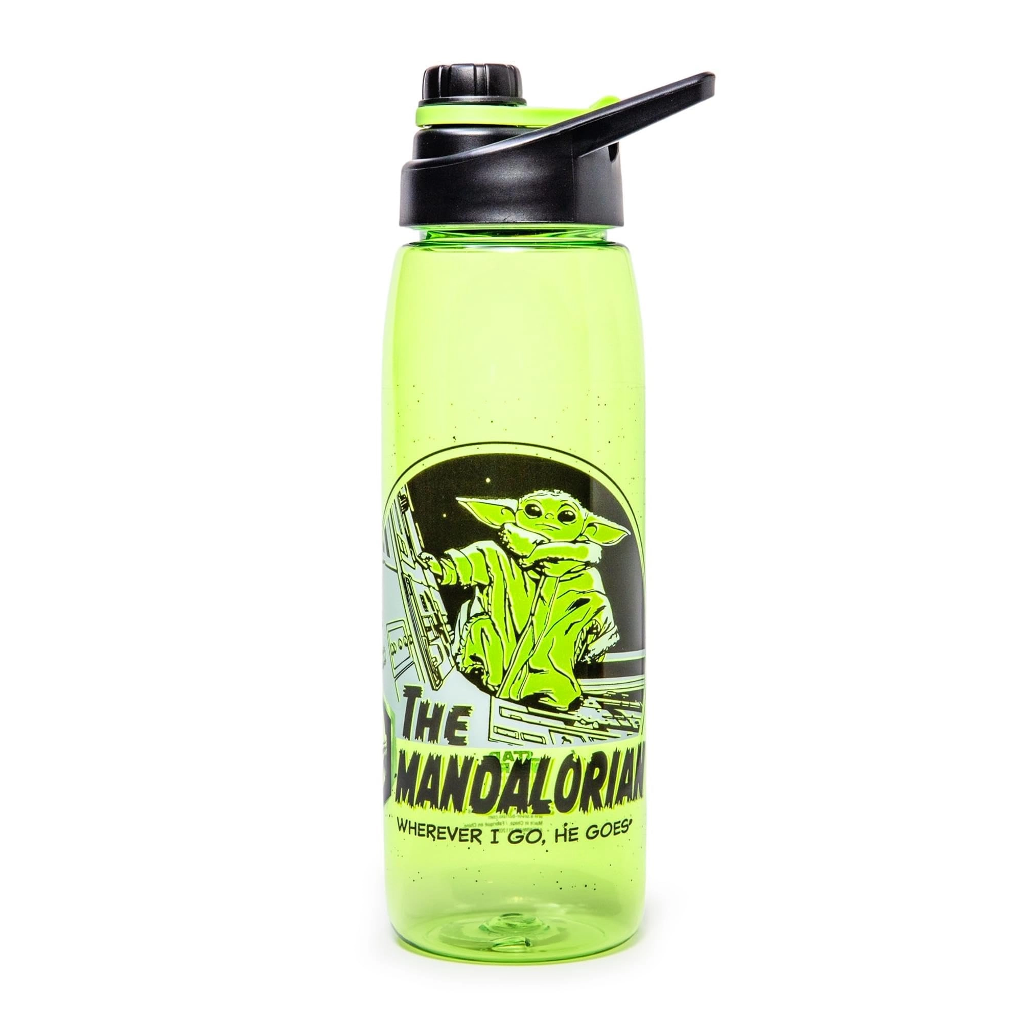 Silver Buffalo Star Wars The Mandalorian Water Bottle - Screw Top Lid Tritan