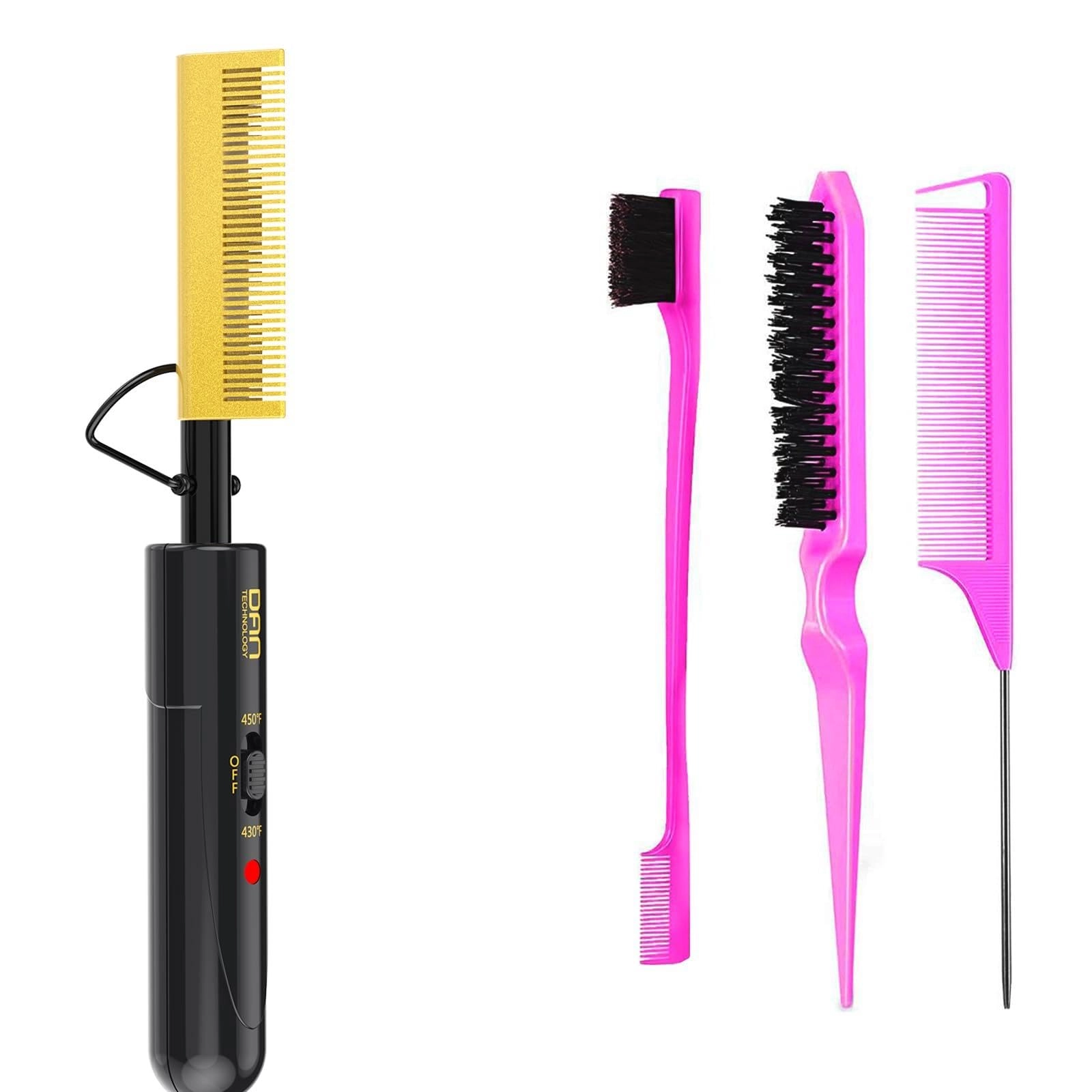 DAN Technology hot Comb Electric - Dual Voltage PTC Heating Technology Portable Size Set