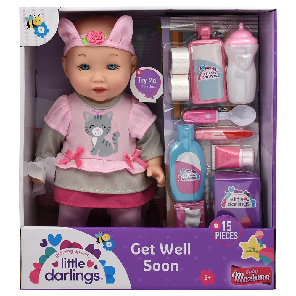 Little Darlings Get Well Soon Doll - 12" 15Pcs Ages 2+