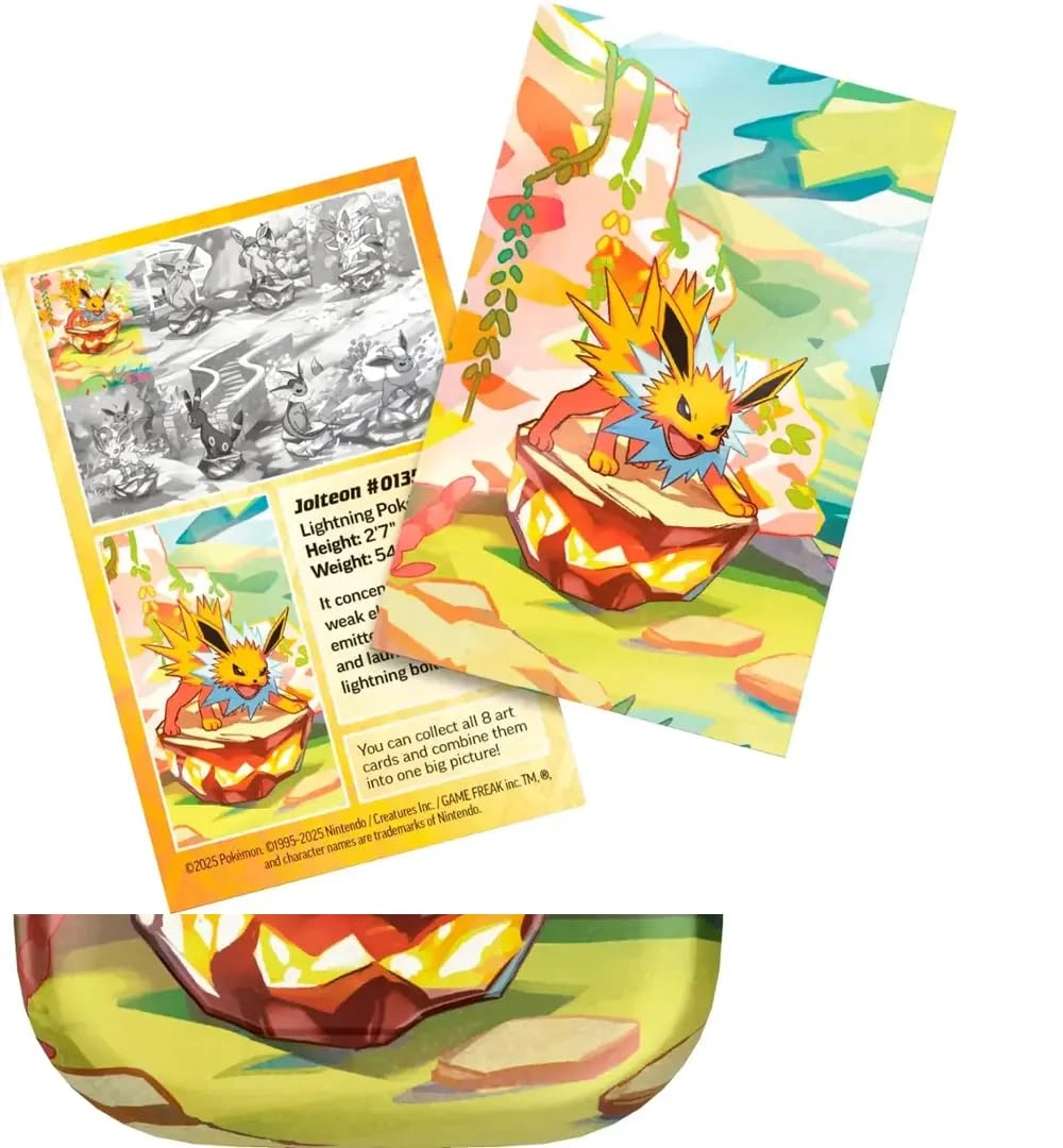 Scarlet & Violet-Prismatic Evolutions Mini Tin - Glaceon - 2 Booster Packs 1 Coin Bundle