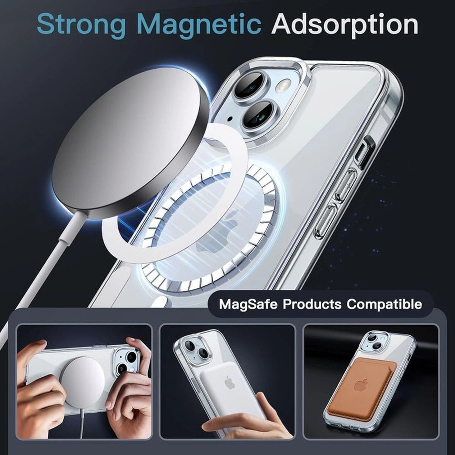 Clear Case with Screen Protector - Soft TPU Material for iPhone 15 Plus