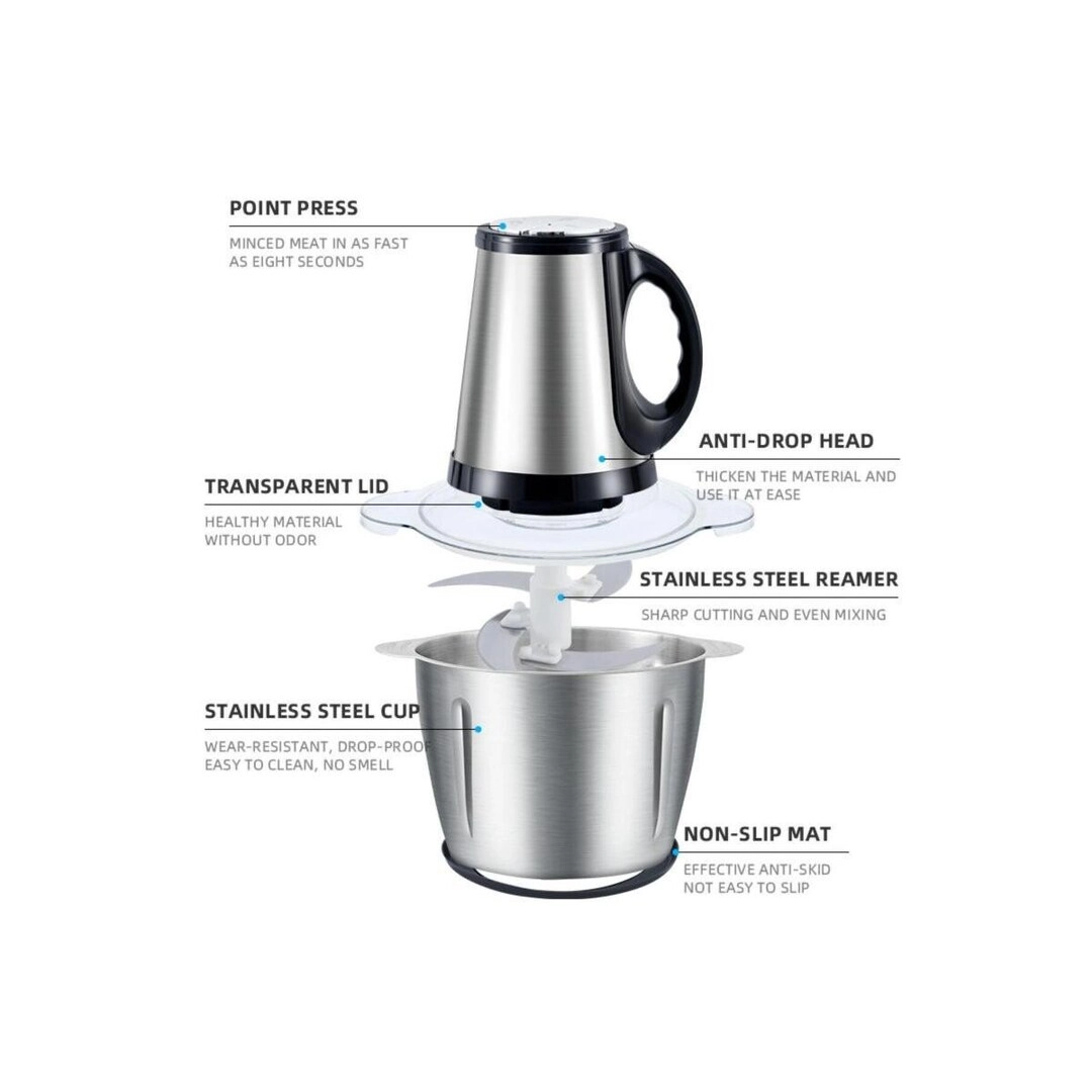Meat Grinder & Food Processor - 850W 5L Stainless Steel