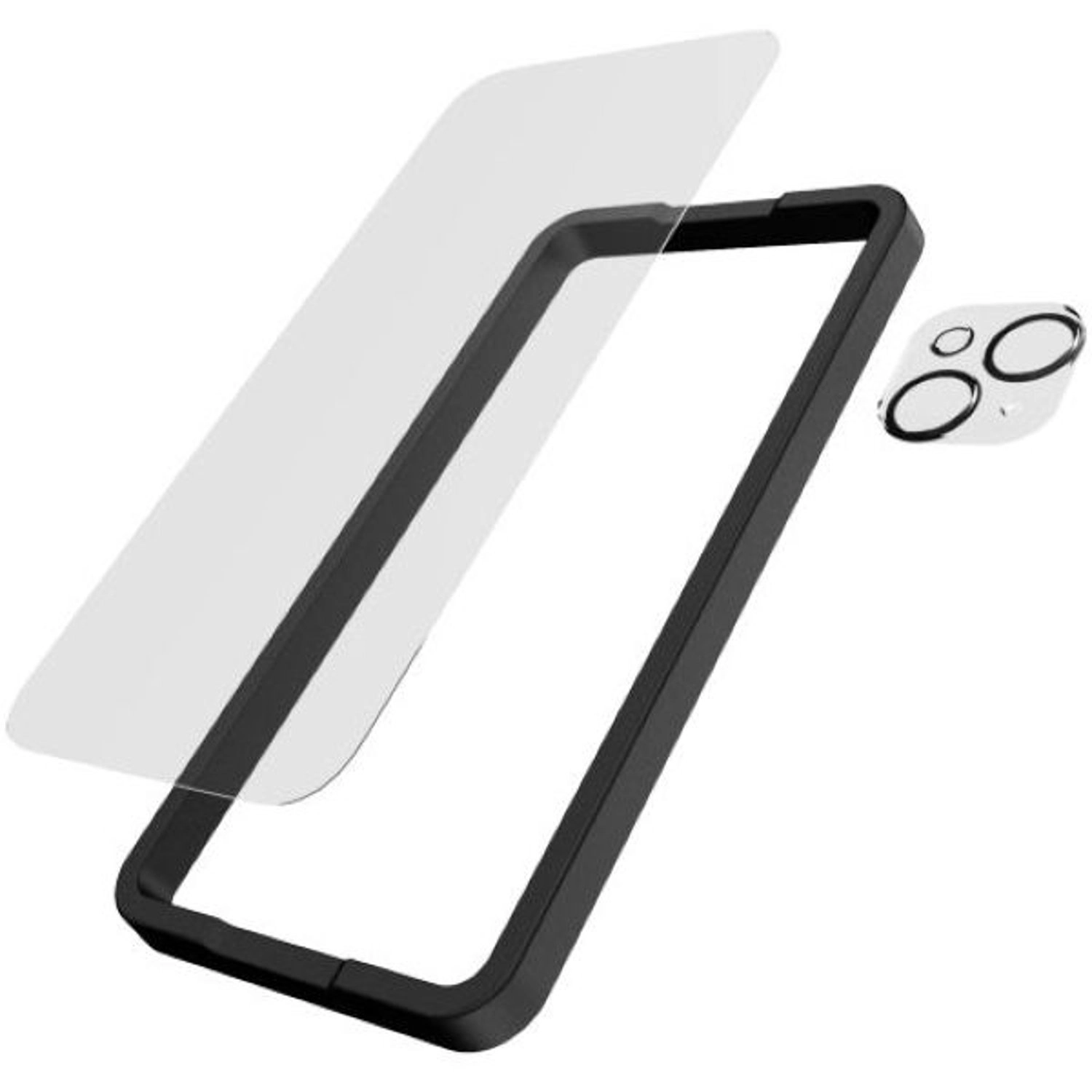 Tech21 Impact Clear Screen Protector + Camera Lens Protector for iPhone 15