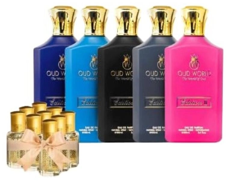 OUD WORLD CREED AVENTUS - Eau de Parfum 100ml + VERSACE BRIGHT CRYSTAL + SAVUAGE DIOR + SILVER SCENT + OUD&ROSE