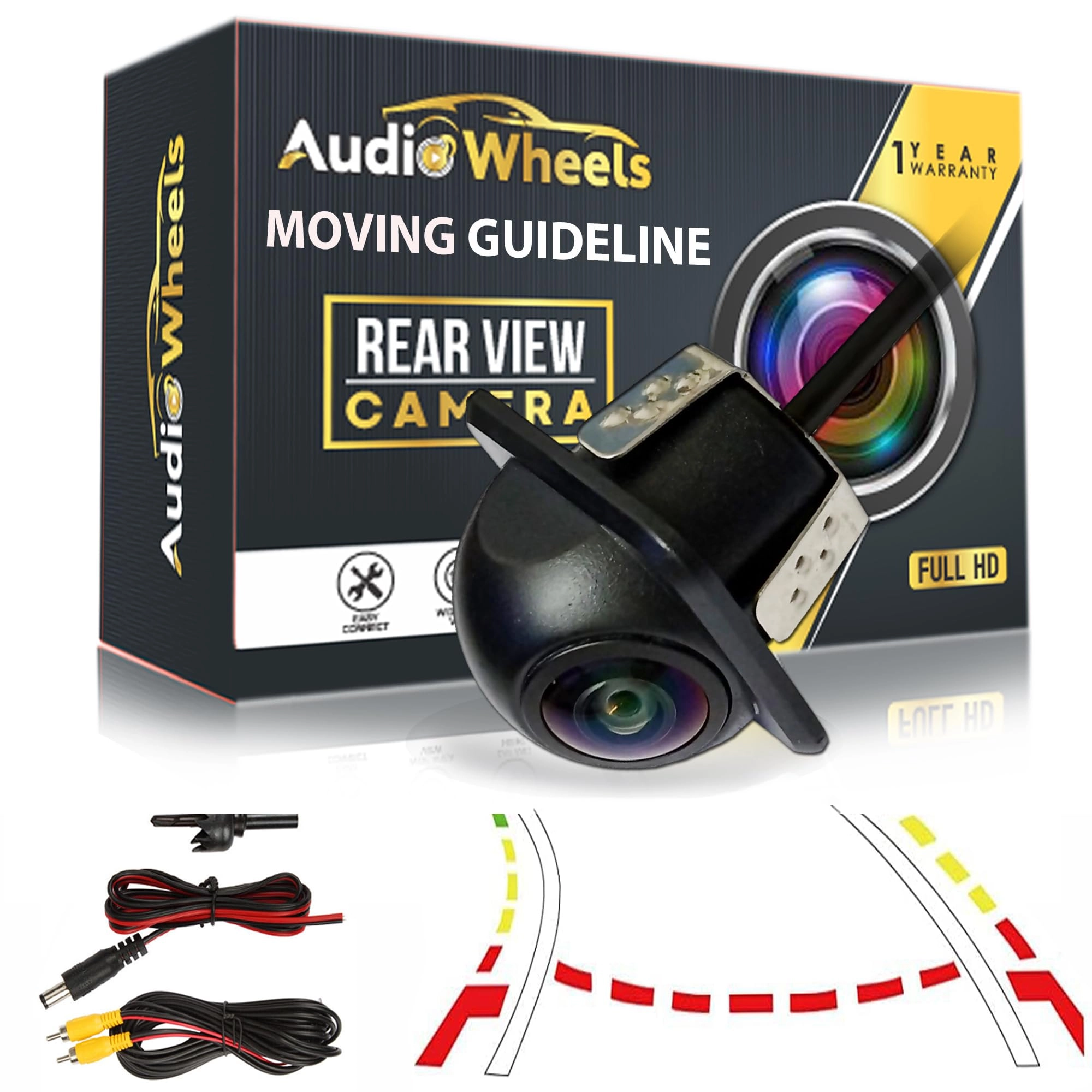 Audio Wheels Dome Fish Eye AHD Camera - Night Vision Wired 1280x720 pixels