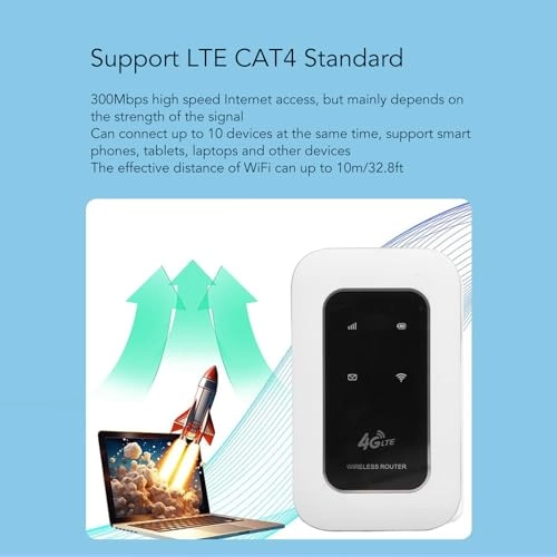 4G LTE Portable WiFi - 300Mbps 802.11b, g, n