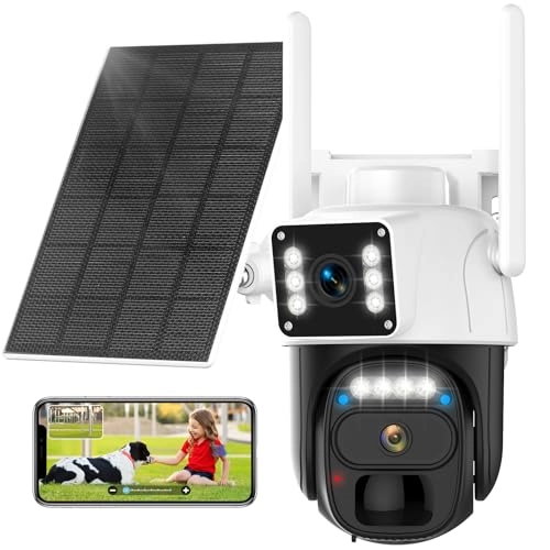 Dual Lens Solar Security Camera 2K