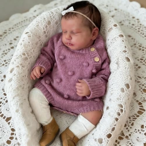 LOULOU Reborn Baby Doll - 20 Inch Soft Cloth Body & Vinyl Limbs Sleeping Ages 3+