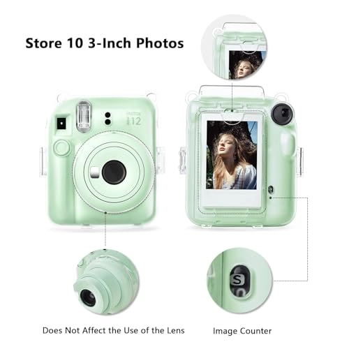 Clear Case - with Strap + Mini Photo Album - 80 Photos + Selfie Mirror + DIY Stickers - x2 + Color Filter - x4
