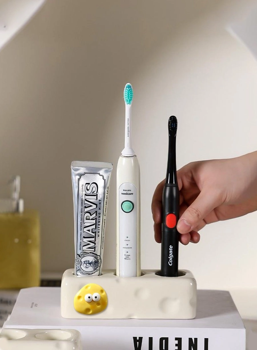 Ceramic toothbrush holder - 3 Slots