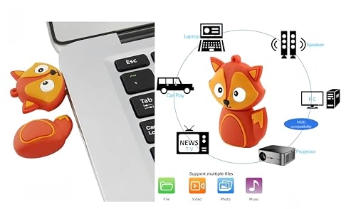 Novelty Fox USB Flash Drive - USB 2.0 64GB