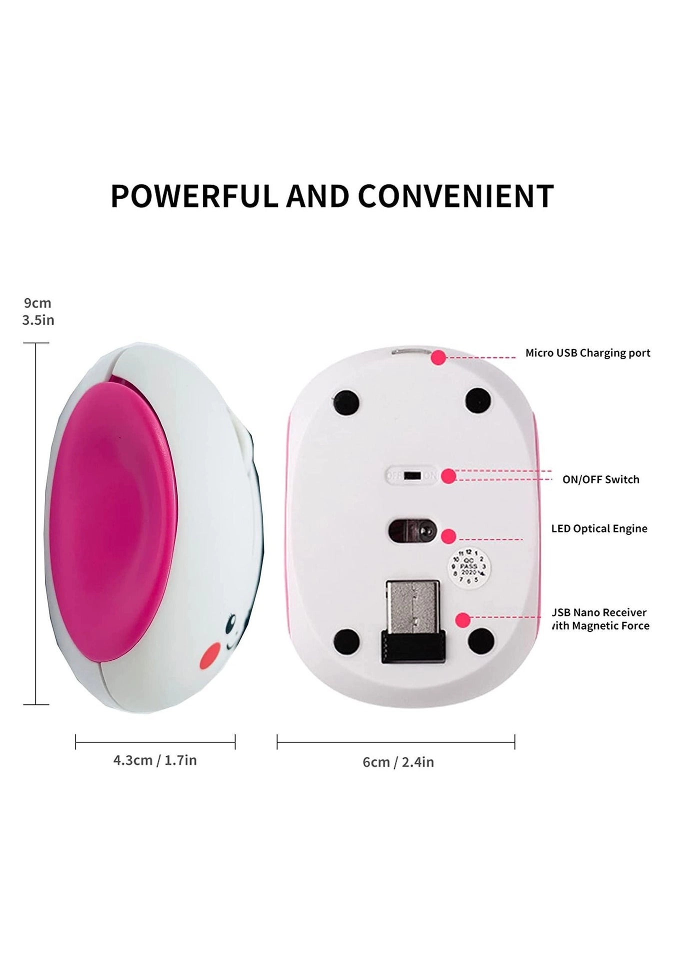 Smiley Bun Egg Shape Cartoon Mouse - Wireless