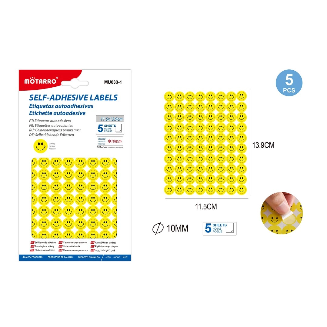 AL ARQAM LLC MU033-1 - Self-Adhesive Emoji Smiley 10 mm