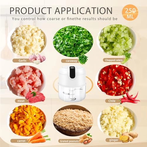 Mini Electric Food Chopper - 250 ml USB Rechargeable