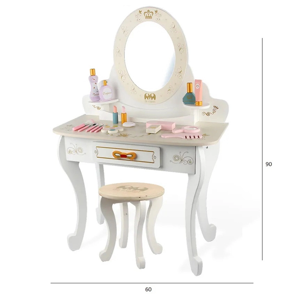 Kids Vanity Set - Wooden With Mirror (GF-MSN21013)