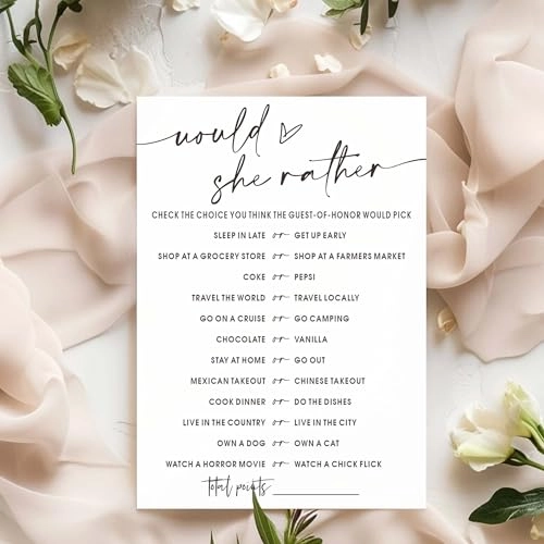 Bridal Shower Bingo - 25 pieces Unisex-Adults