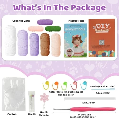 Crochet Flower Bouquet - Handmade Purple