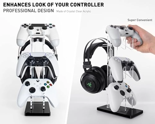 Universal 3 Tier Controller Holder and Headset Stand - PS4 PS5 Xbox ONE Switch