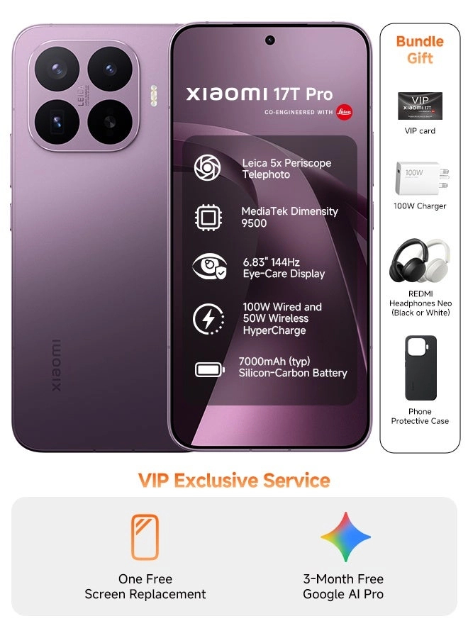 17t pro 12GB 256GB + Headphone + Portable photo printer pro
