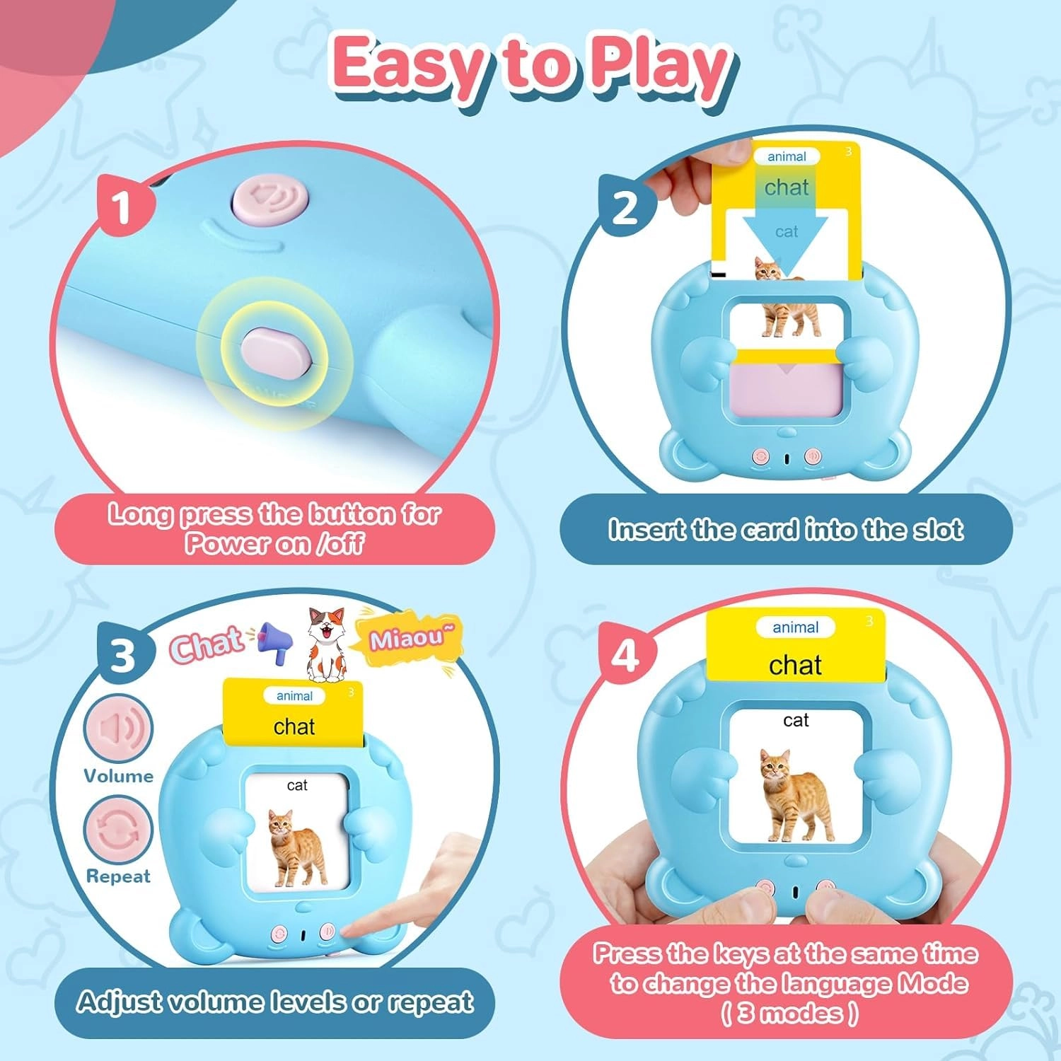 Talking Flash Card - 3+ 1 pieces