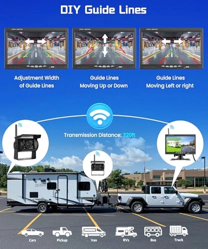 Wireless Backup Camera + IPS Display - IR Night Vision Wireless 1080P