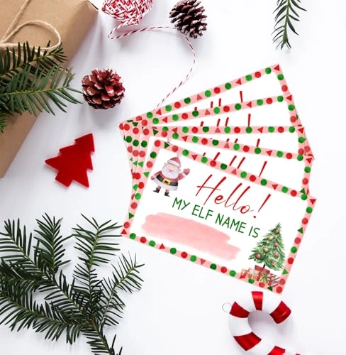 What's Your ELF Name Game - 30 name tag stickers and a sign