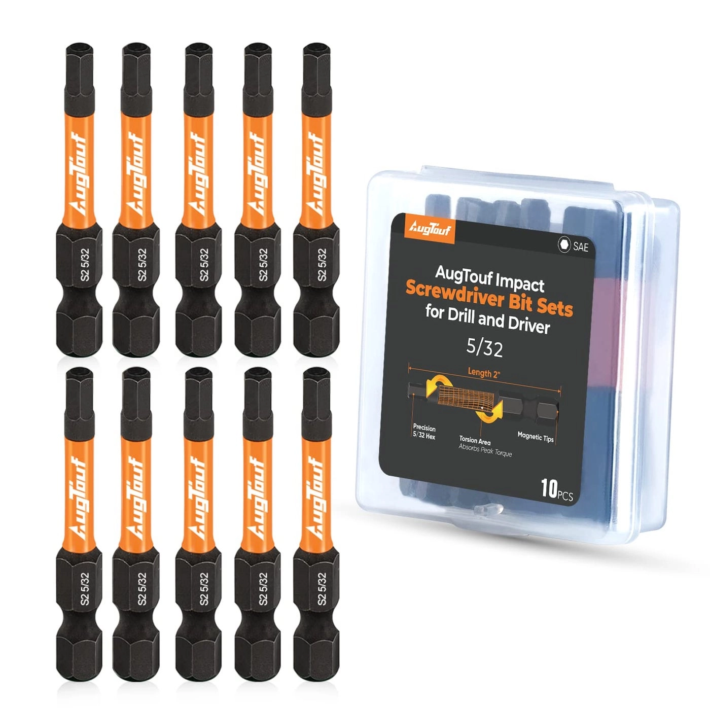 toolant Impact Hex Bits Set - 10pcs 2”