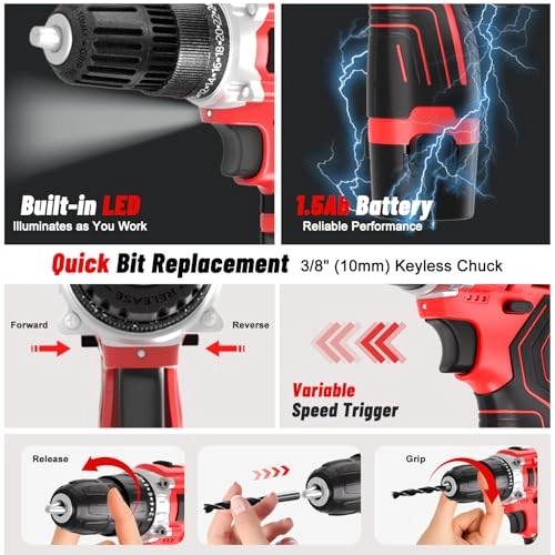 Cordless Drill Set - 18 Watt-hours