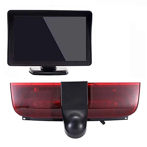 Rear View Mirror Monitor - 4.3 Inch Wired + Brake Light Camera - 1280 x 720 Night vision