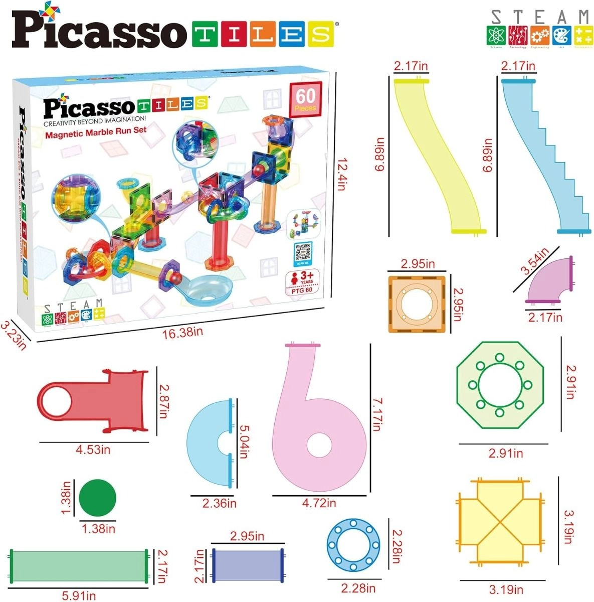 Magnetic Marble Run - Multi Colour