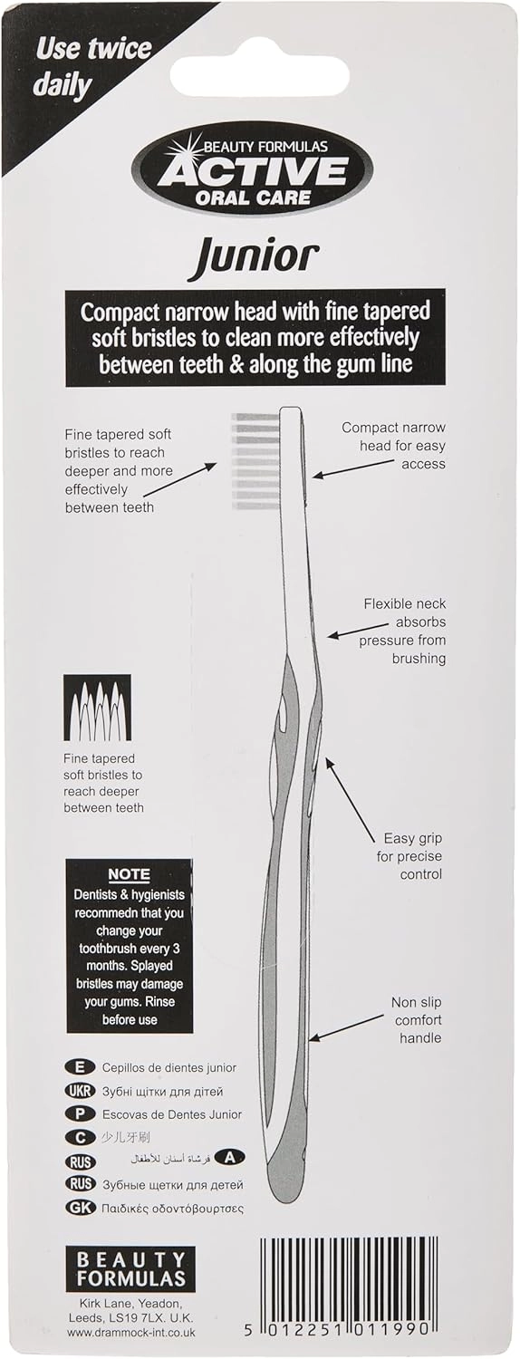 Active Oral Care Junior Toothbrush - 8-12 years Small narrow head 3-Piece Pack
