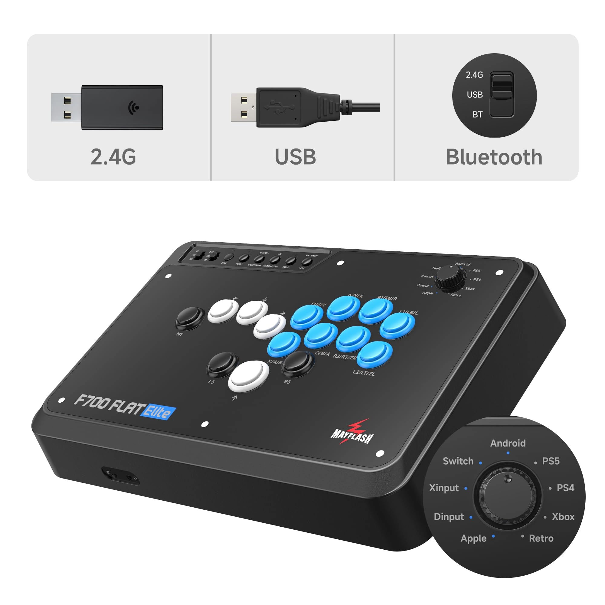 F700FLATELITE - Black PS5 PS4 PC Xbox Series S/X Switch/Switch 2