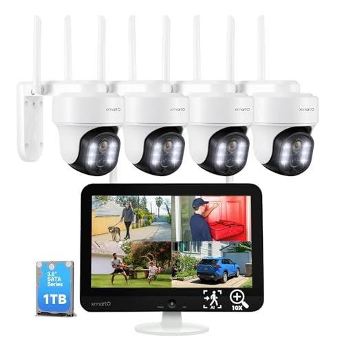 10X Zoom PTZ Home Security Camera System - 4 10 2.7K