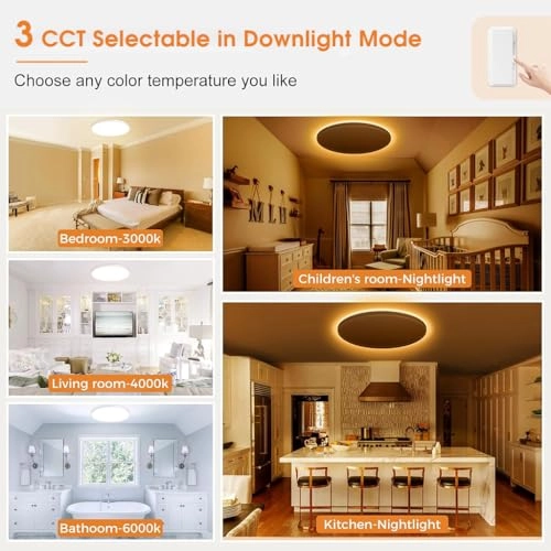 LED Ceiling Light - 3000-6500K Dimmable