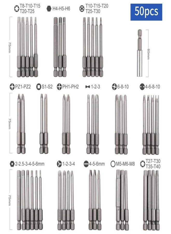Security Bit Set - 50pcs Extra Long