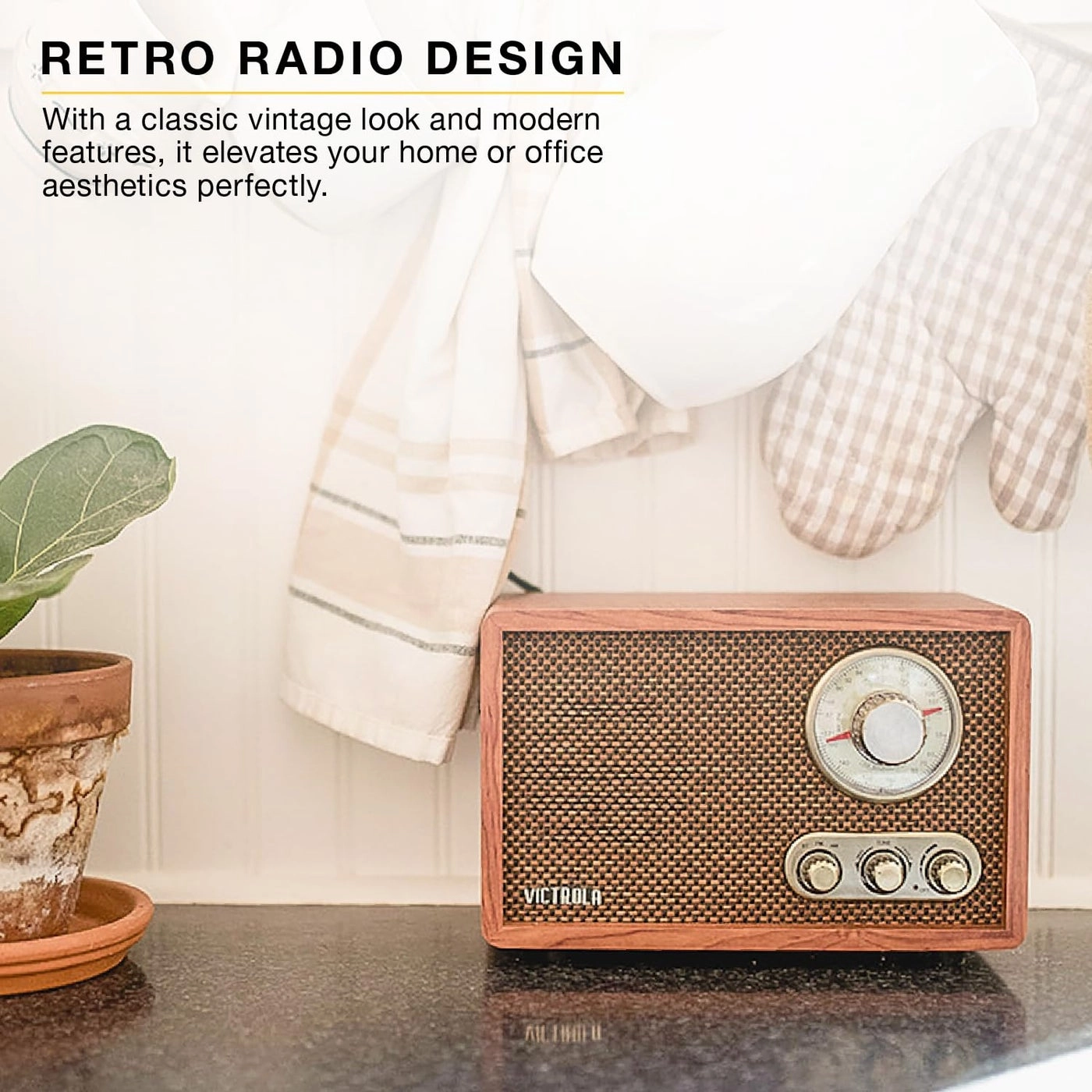 Retro Wood Bluetooth AM/FM Radio